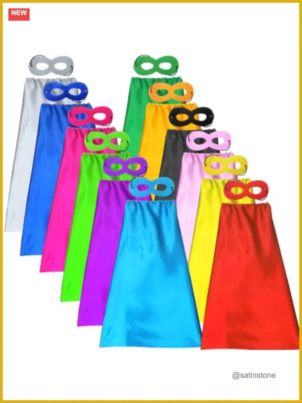 12pcs Kids Superhero Capes & Masks Set Party Dress Up Costume Birthday